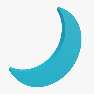 3D model Blue Crescent Moon