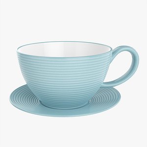 3D Coffee mug with saucer 03