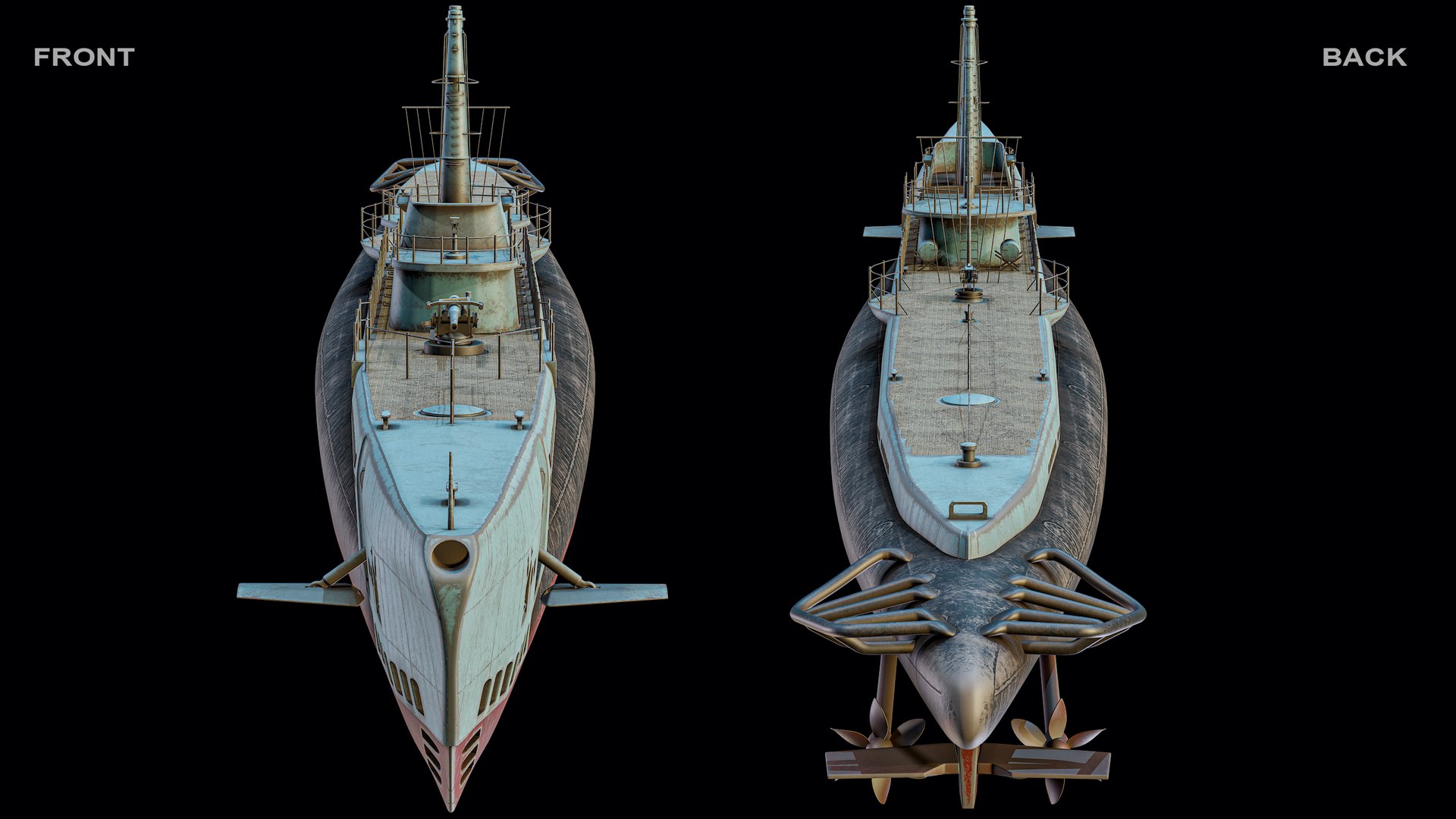 3D USS Archerfish Submarine PBR Model - TurboSquid 2419708