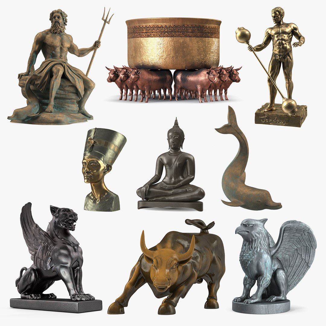 Bronze Sculptures Collection 7 3D model preview