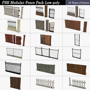 3D Modular Fence Pack PBR