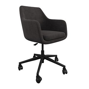 Nora grey velvet office chair Actona 3D model