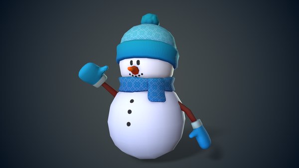 3D snowman snow cute model