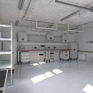 Home Garage Interior 1  Vray