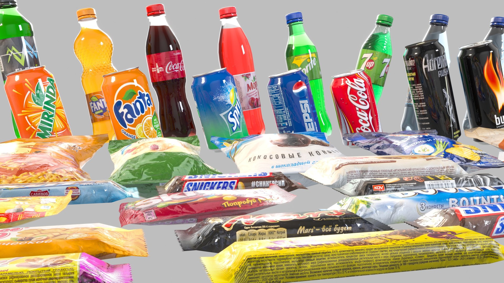 3D snacks chocolate cola - TurboSquid 1668548