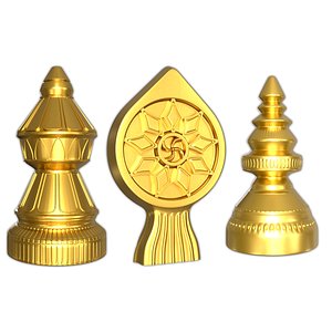 3D Handcrafted Brass Gajur model