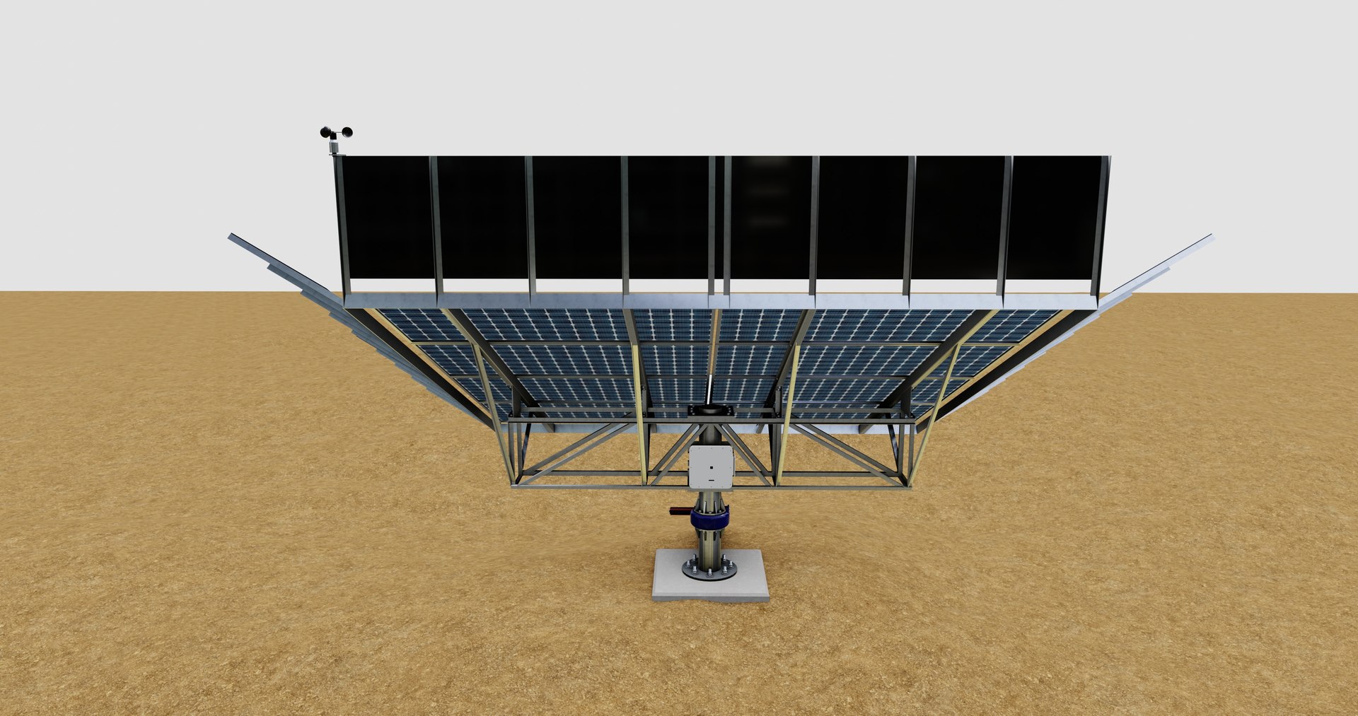 Solar Tracker Pole-2x4 Panel Layout-SOLAR-SIM V01-Mirror Supported 3D https://p.turbosquid.com/ts-thumb/ce/MUDGJt/ir/9/jpg/1757266829/1920x1080/fit_q87/8cbe5a25a707c4c0608a6ac8534762b3e45a7403/9.jpg