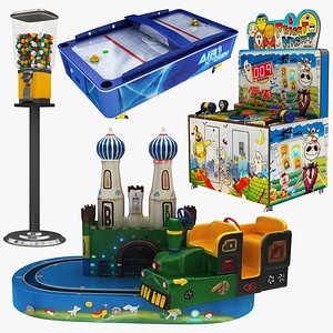 Train Carousel, Whack a Mole and Gumball Machinei Air Hockey Collection