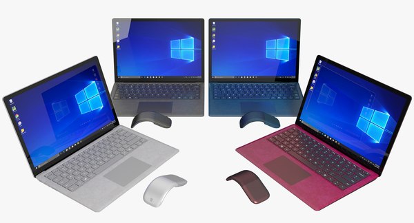 realistic microsoft surface laptop model