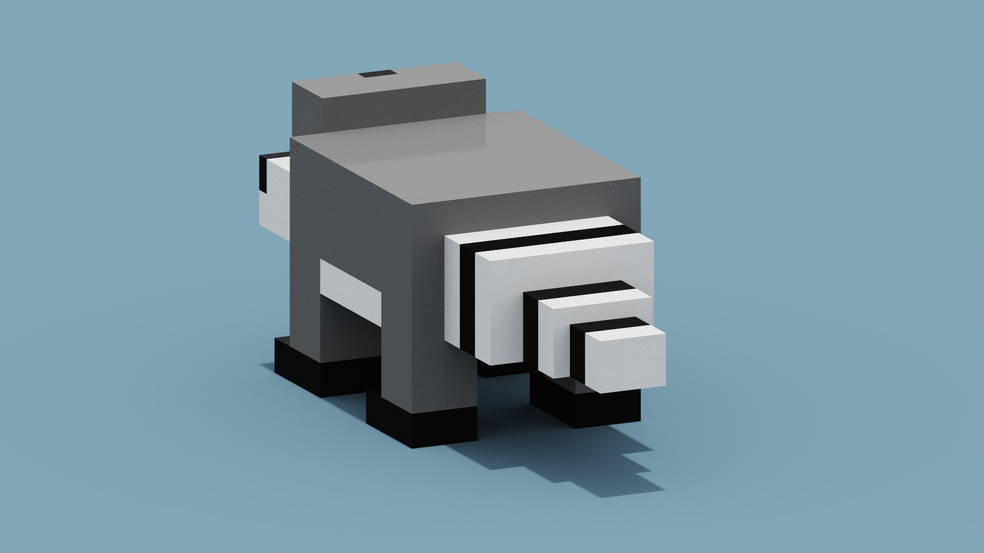 3D Voxel Raccoon Model - TurboSquid 1955609