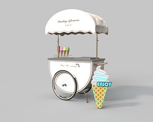 3D selling cart ice cream cart
