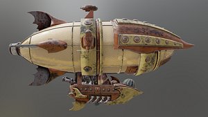 SteamPunk VincySky Aircraft 3D model