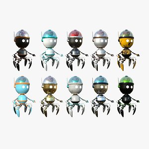 3D 10 Brain Robot G Collection - SciFi Character Design
