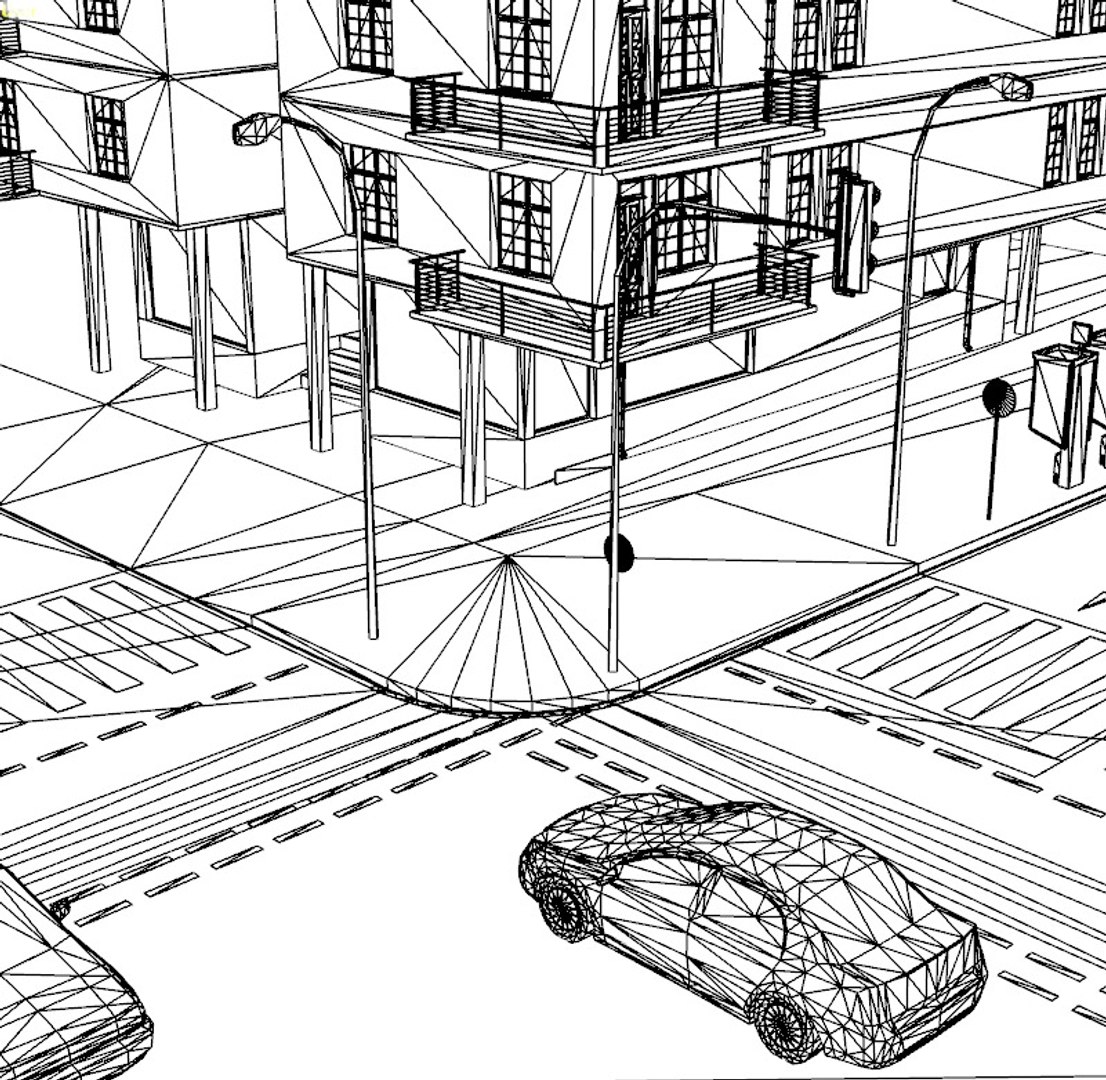 urban block buildings 3d obj