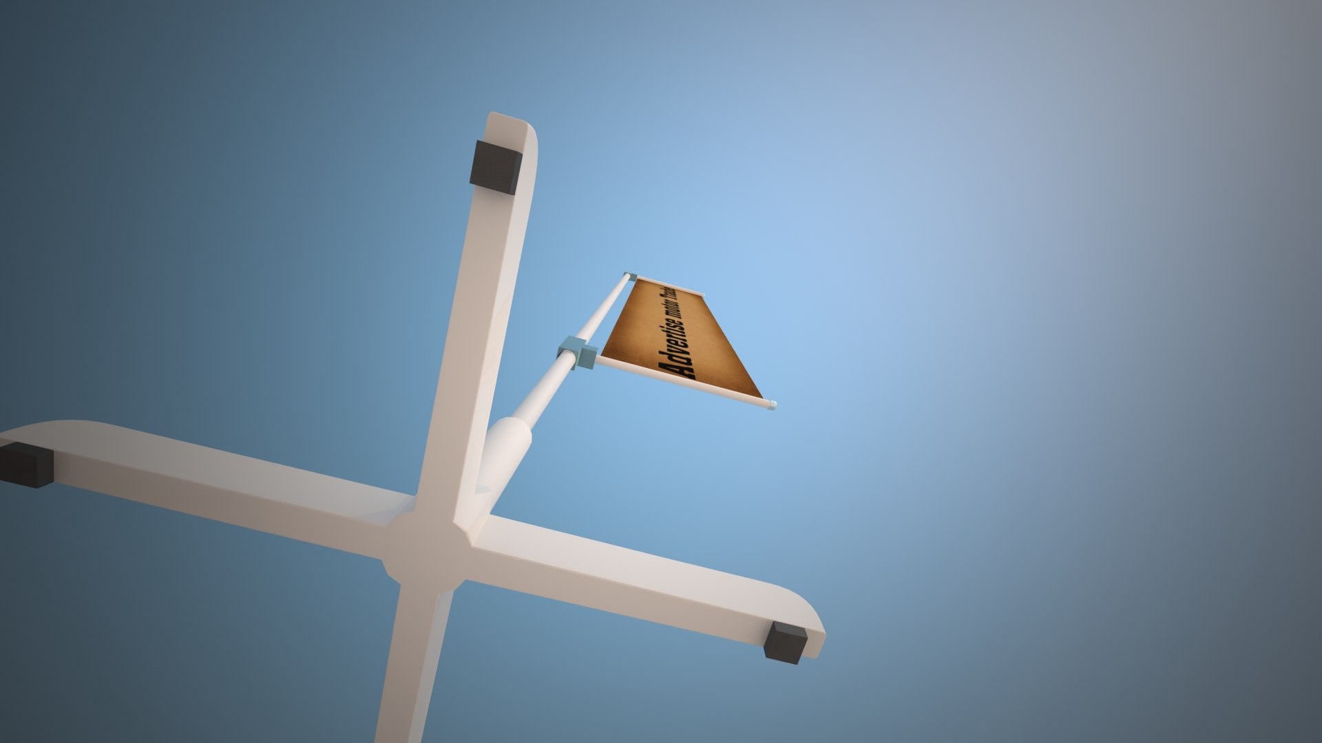 stand flag modul advertising 3d model