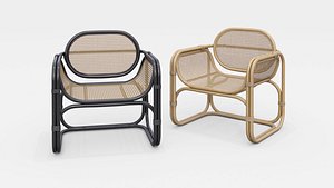 3D fanie wicker rattan arm chair model