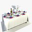 Conjunto de mesa de jantar retangular