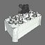 Conjunto de mesa de jantar retangular