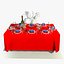 Conjunto de mesa de jantar retangular