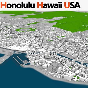 Honolulu City Hawaii USA 3D model
