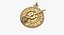 3D pirate astrolabe treasure compass model
