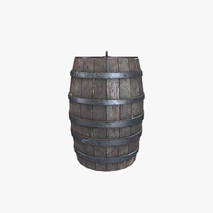 3D Medieval Market V1 Wooden Barrel 1 model