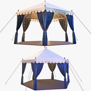 Luxury Gala Event Tent  Hexagonal Marquee Gazebo 3D Model 3D model