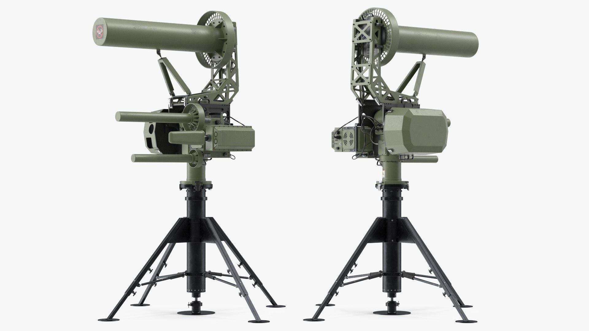 Anti UAV Electro Optical System and Directional RF Inhibitor 3D model preview