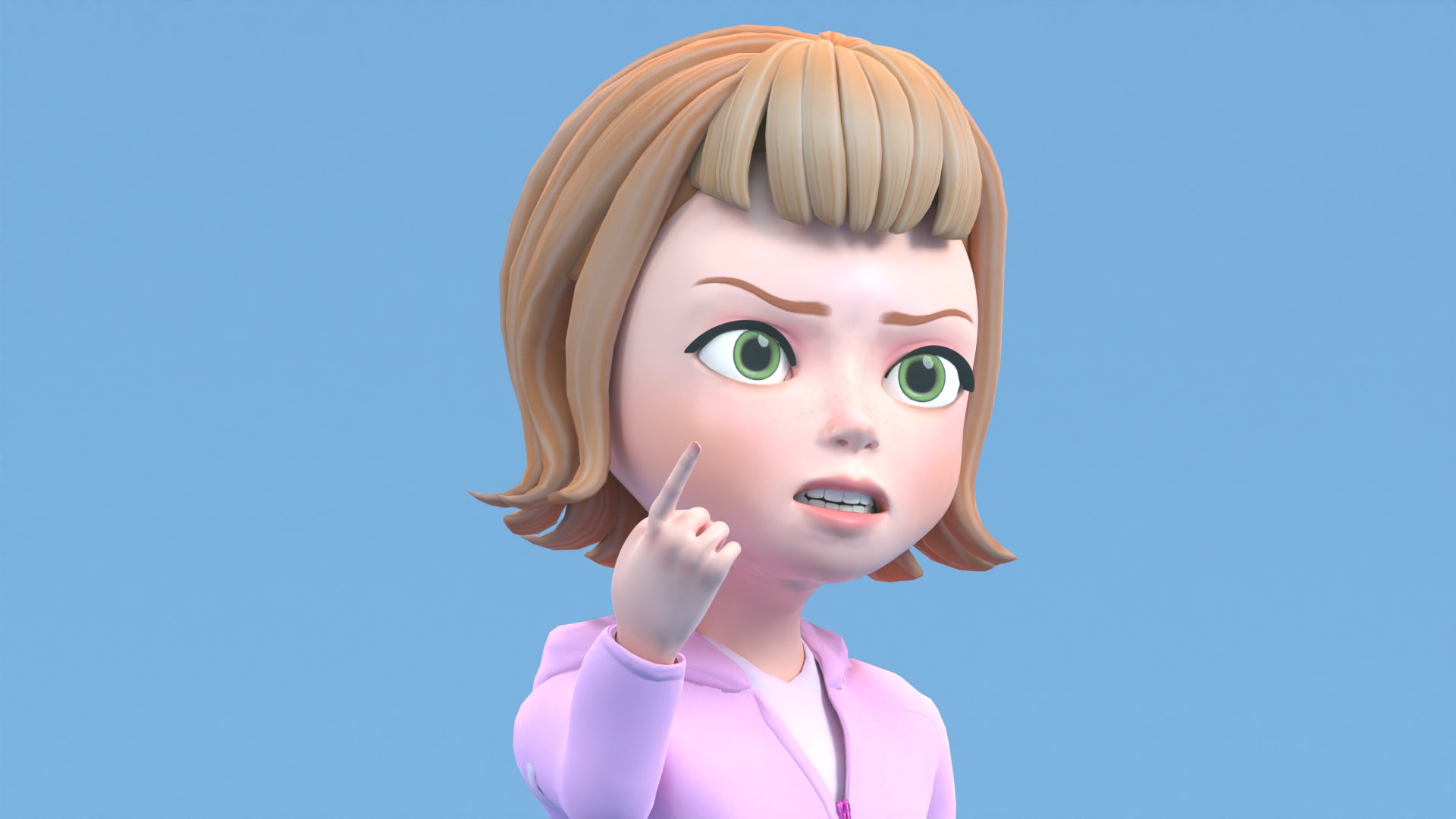 Cartoon Little Girl Rigged Model - TurboSquid 2041326