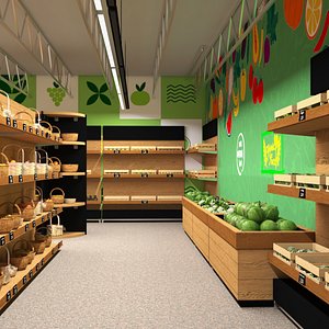 Natural Foods Market Interior No Light 3D model