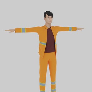 Trash Worker 3D model