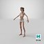 Anorexic Woman T-Pose 3D