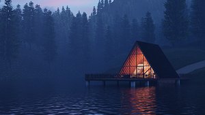 A FRAME LAKE HOUSE