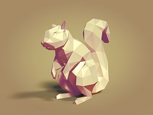 LowPoly Squirrel Figurine