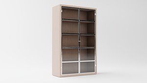Cabinet With Glass Doors Lowpoly