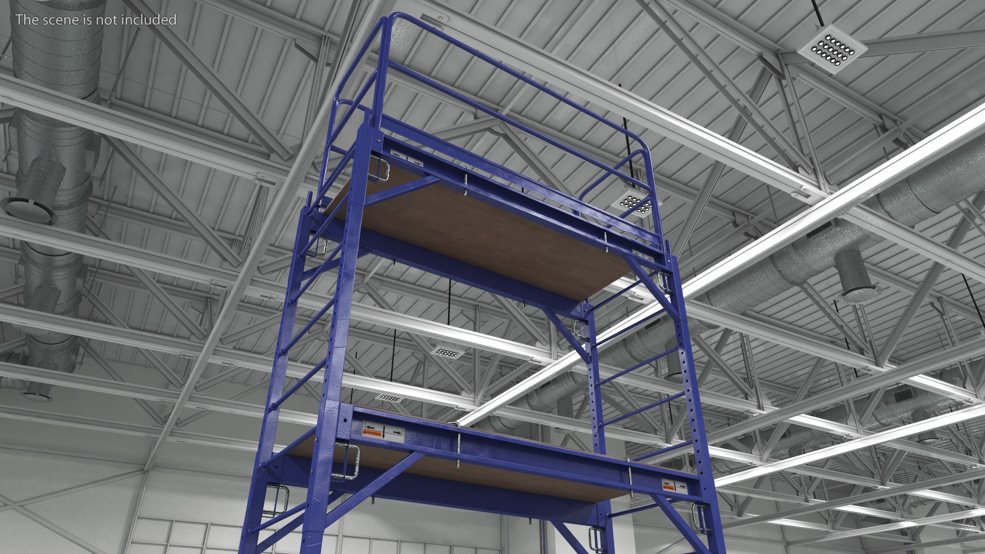 3D Blue 2 Story Rolling Scaffold Tower - TurboSquid 2130646