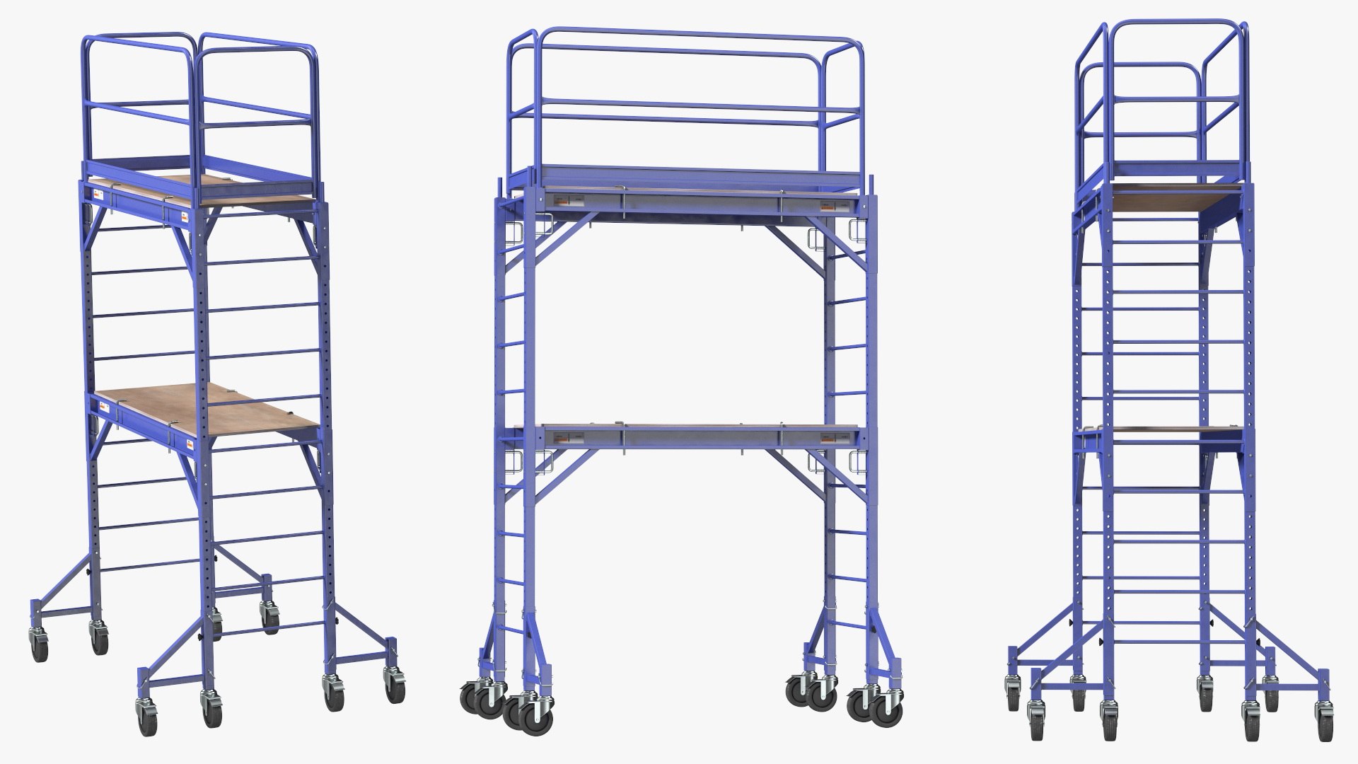 3D Blue 2 Story Rolling Scaffold Tower - TurboSquid 2130646