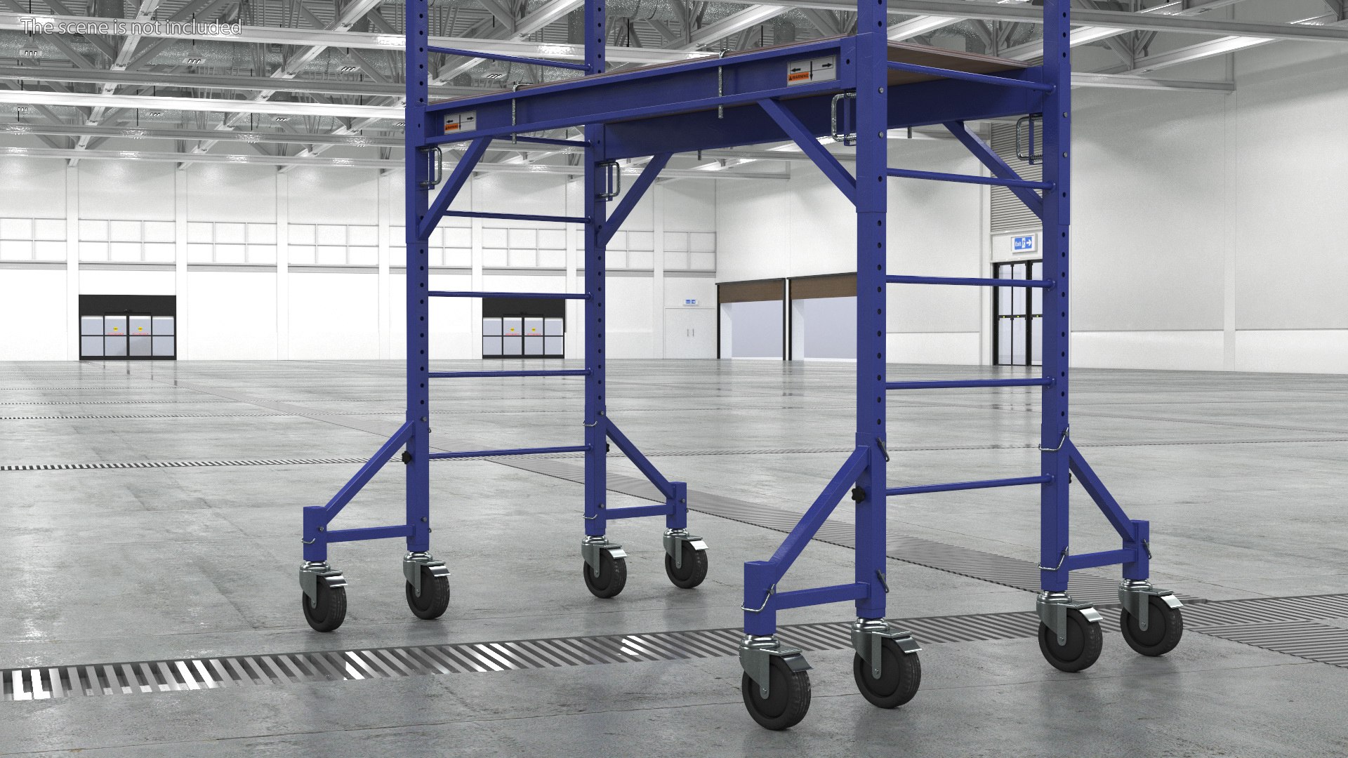 3D Blue 2 Story Rolling Scaffold Tower - TurboSquid 2130646