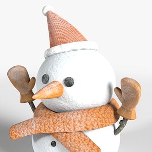 Snow man with orange scalp