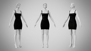 Dress 52 Black Velvet 3D model