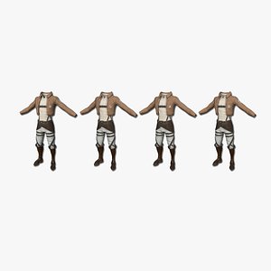 04 Attack on Titan Outfit Collection - Character Design Anime 3D model