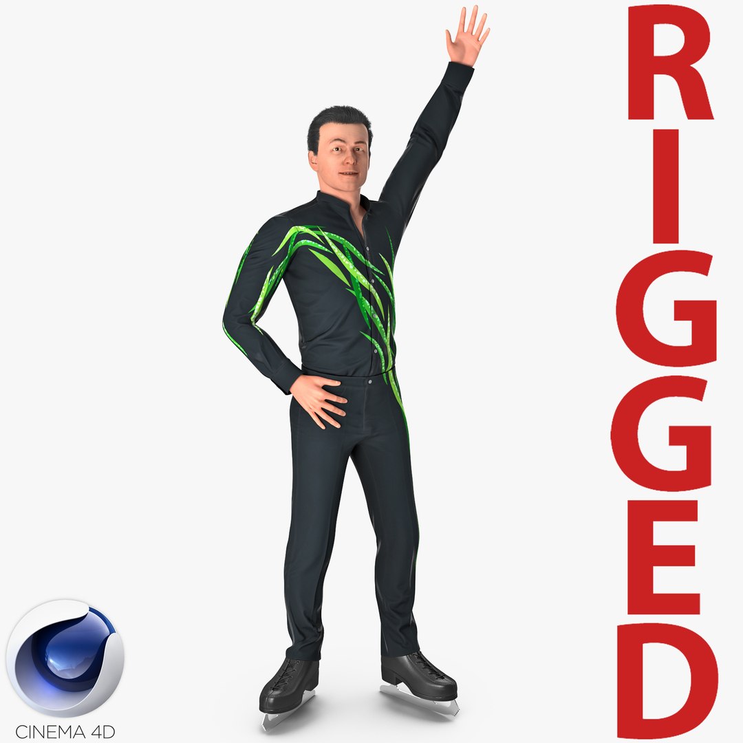 Male Figure Skater Rigged 2 for Cinema 4D 3D Model 3D model preview