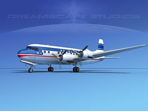 propellers douglas dc-6 airliner 3d model