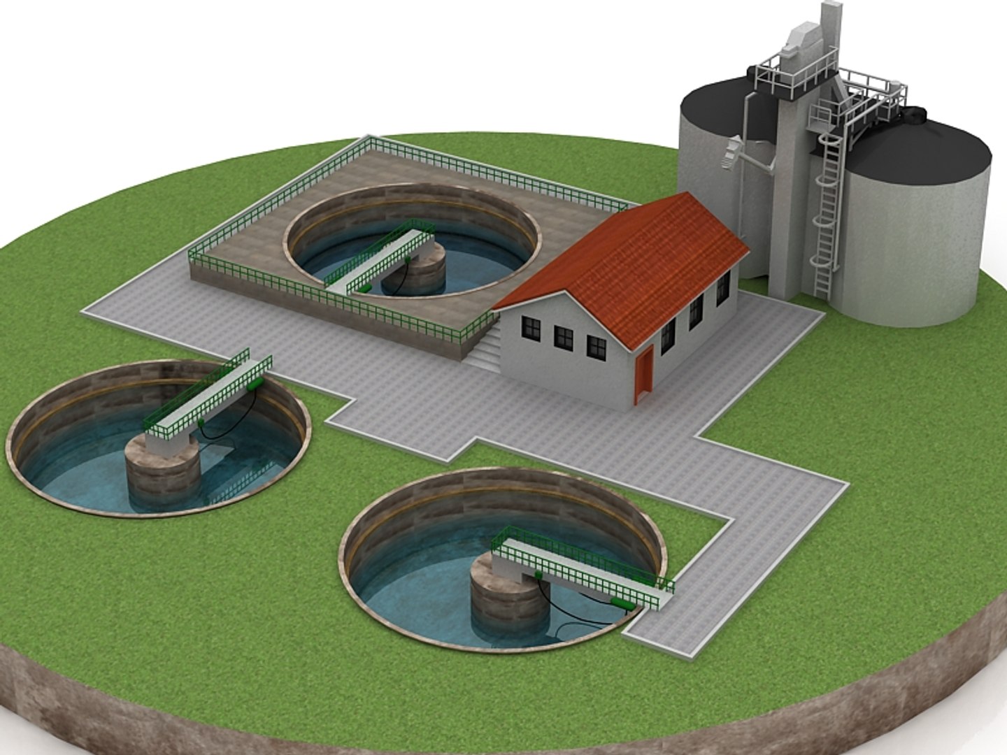 Water Plant Purification Model - TurboSquid 1649186