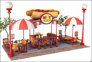 hot dog cart 3D model