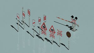 old railway crossing 3D model