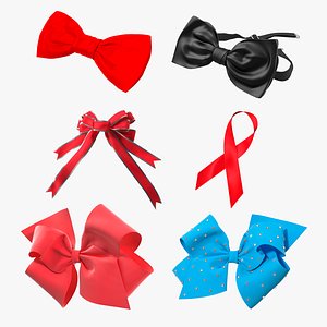 3D model Fashion Accessories Bowtie and Hair Bows Collection 2