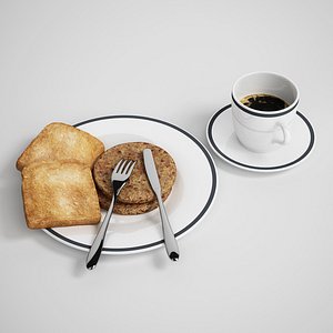 3d breakfast meal model