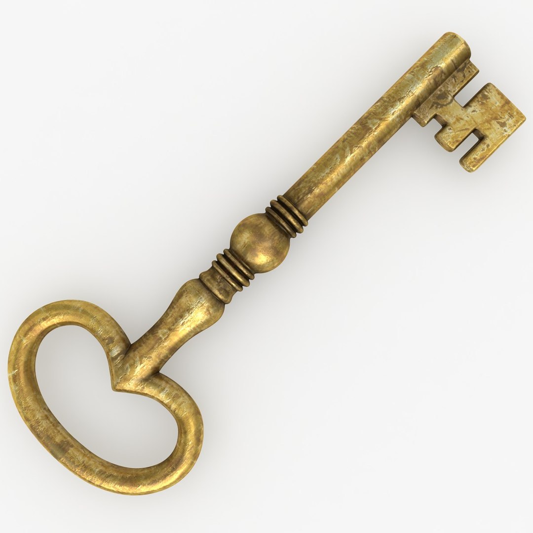 3d Vintage Key Old