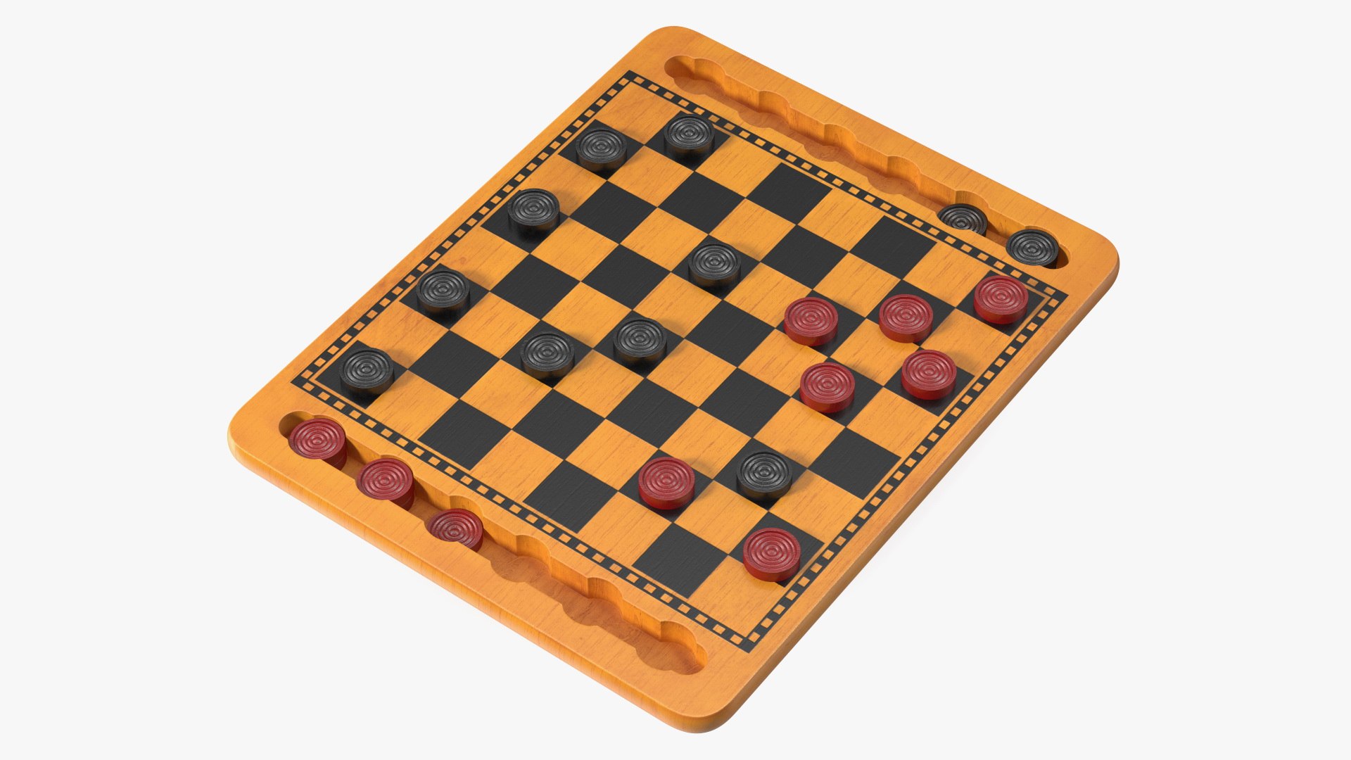 Wood Checkers Set Game Process 3D - TurboSquid 1933577